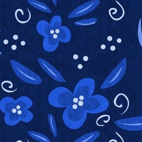 Blue on Blue Flower Garden