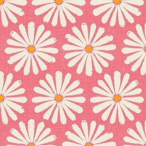 Floral Daisy Pinwheels - Watermelon - Large 