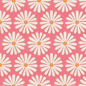 Floral Daisy Pinwheels - Watermelon - Medium