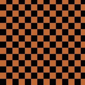 Checkerboard - Orange Brown and Black