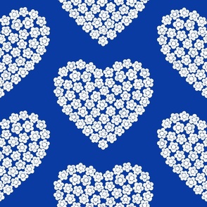 Flower heart - cobalt blue