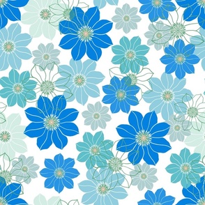Roman Flower 3a - blue