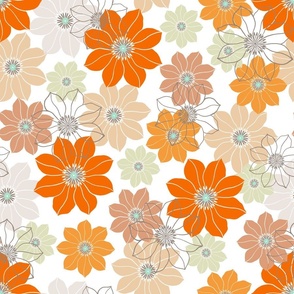 Roman Flower 3a - Orange