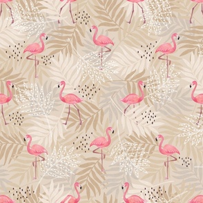 small - happy flamingo time - beige