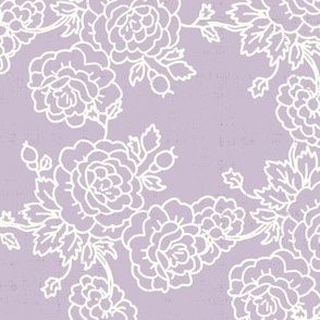mixed rose chinz soft lavender and ivory
