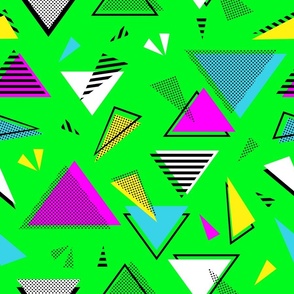 80s triangles on green