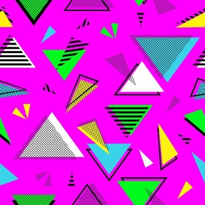 80s triangles on pink