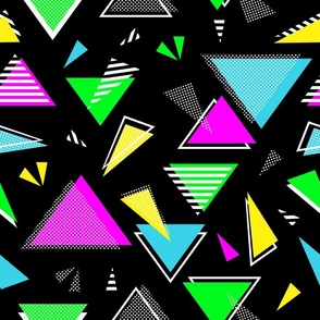 80s triangles on black