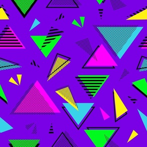 80s triangles on purple