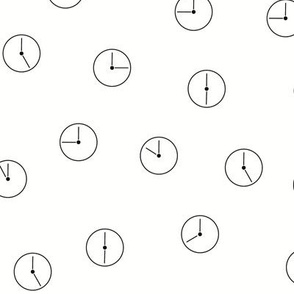 Never Enough Time Geometric Clocks Black on White