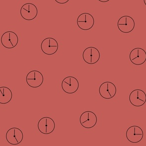Never Enough Time Geometric Clocks Black on Rose