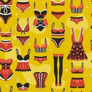 Red and Yellow Underwear Feminine Design / Small Scale