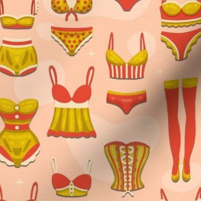 Red Underwear Feminine Design / Medium Scale