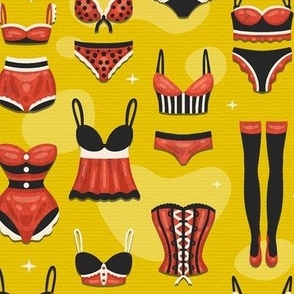 Red and Yellow Underwear Feminine Design / Medium Scale