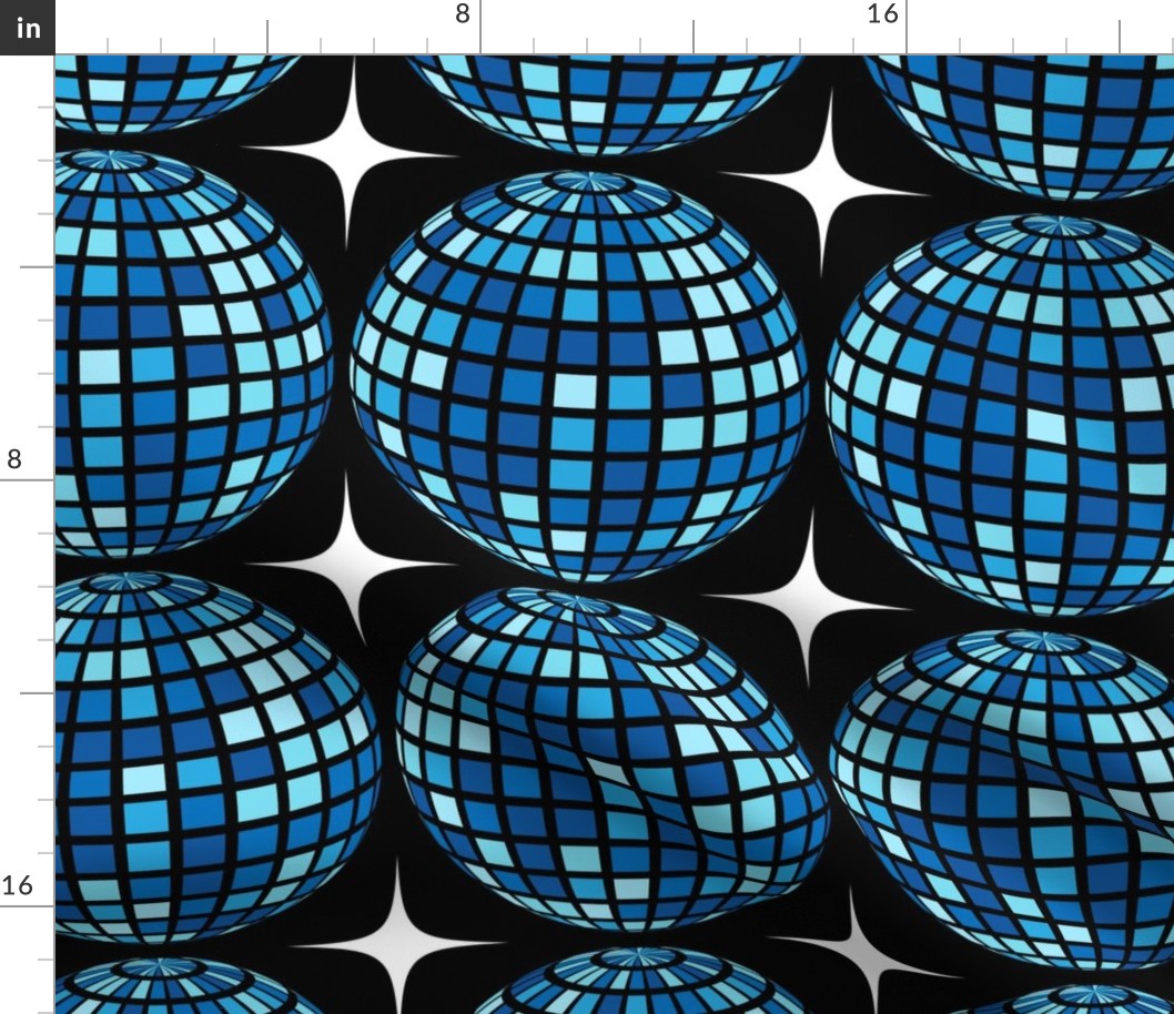 disco balls - blue - large