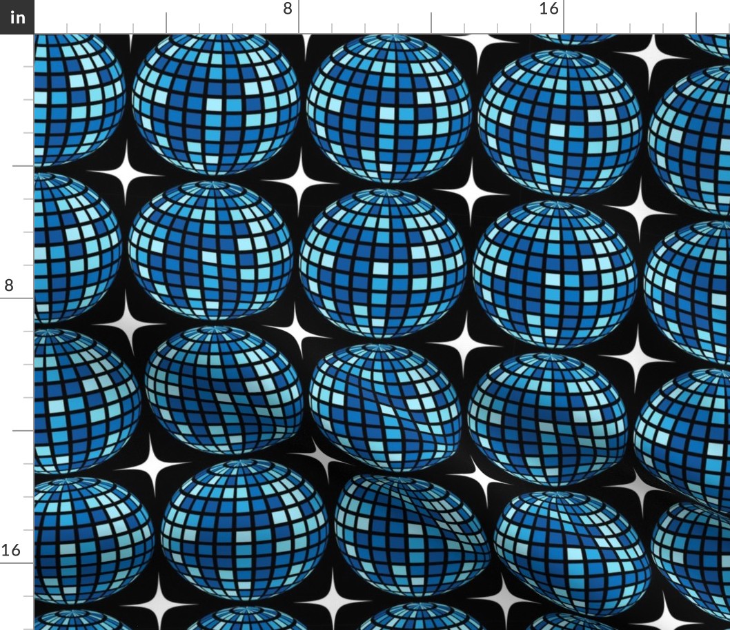 disco balls - blue - medium
