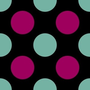polka dots - maroon and teal - large