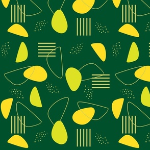 mango slices - dark green