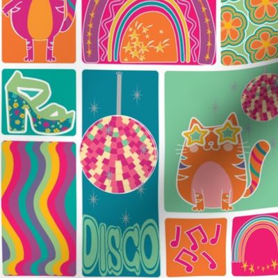 Disco Kitty Party-Retro Rainbow Palette