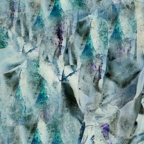 Icy seaweed abstract for fibre and textile artists in whites and blues