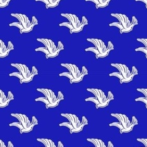 White Dove on Royal Blue