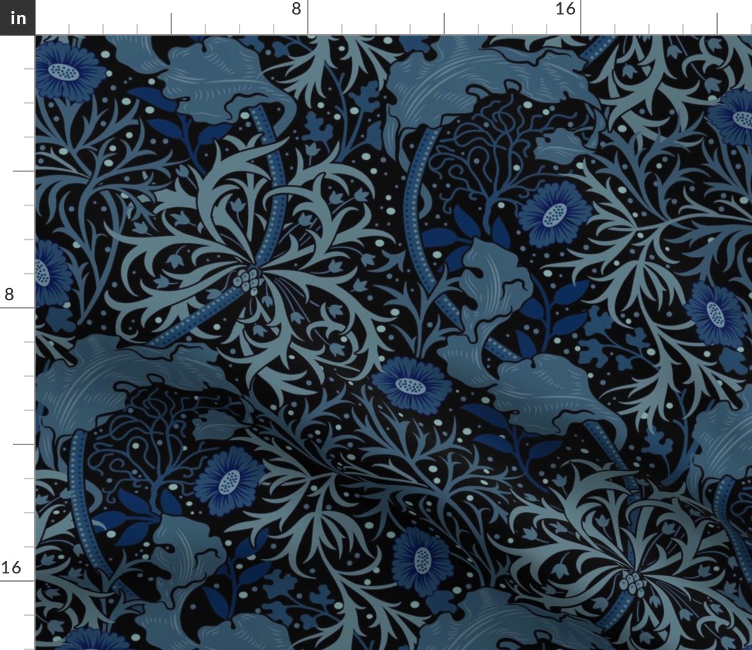 SEAWEED IN BLUE LAGOON - WILLIAM MORRIS 