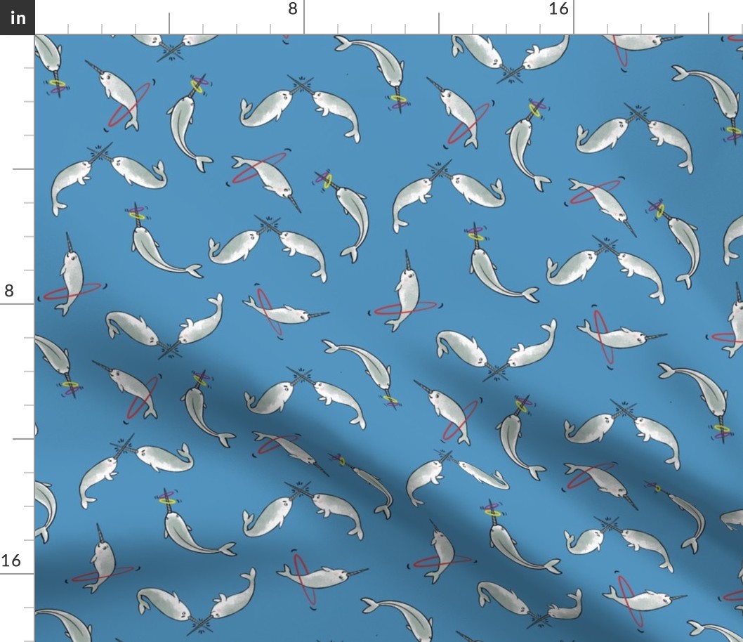 Narwhal Games on Marine Blue by Brittanylane