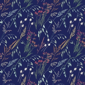 Wild grass - navy