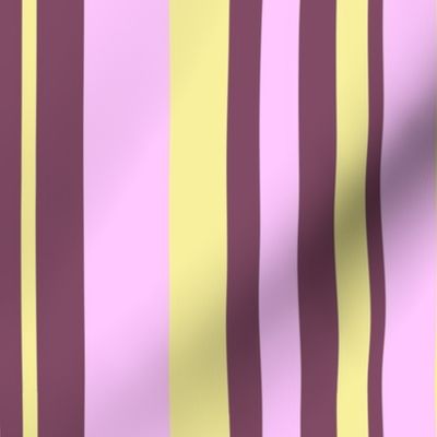 Journey  Stripes in  Dusty Rose, Plum, and Daffodil