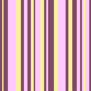 Journey  Stripes in  Dusty Rose, Plum, and Daffodil