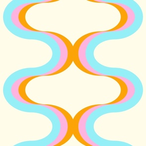 Bold Curves - Graphic in Orange, Pink, Aqua Blue