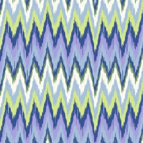 Pastel ikat chevron - grand millennial - Sky Blue, Lilac, soft white and Honeydew - large
