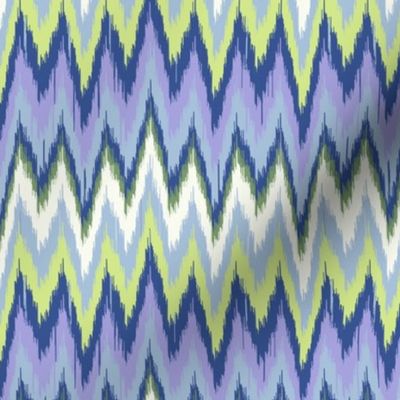 Pastel ikat chevron ethnic abstract - grand millennial - Sky Blue, Lilac, soft white and Honeydew - medium