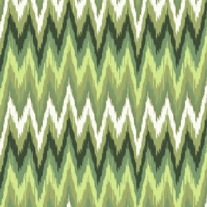 Ikat chevron ethnic abstract - grand millennial - Greens, soft white and Honeydew - large