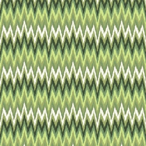 Ikat chevron ethnic abstract - grand millennial - Greens, soft white and Honeydew - medium
