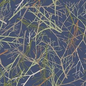 L - Twigs/Branches in Navy Blue