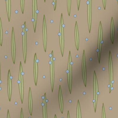 Grass Blades & Dew Drops - Tan