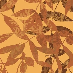 Hickory Leaves  - Gold & Brown Extra Large