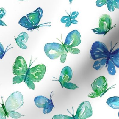 Blue and Green Butterflies 