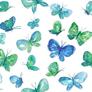 Green Butterfly Fabric, Wallpaper and Home Decor | Spoonflower