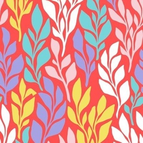 August Leaves. (Medium size, Coral Red)