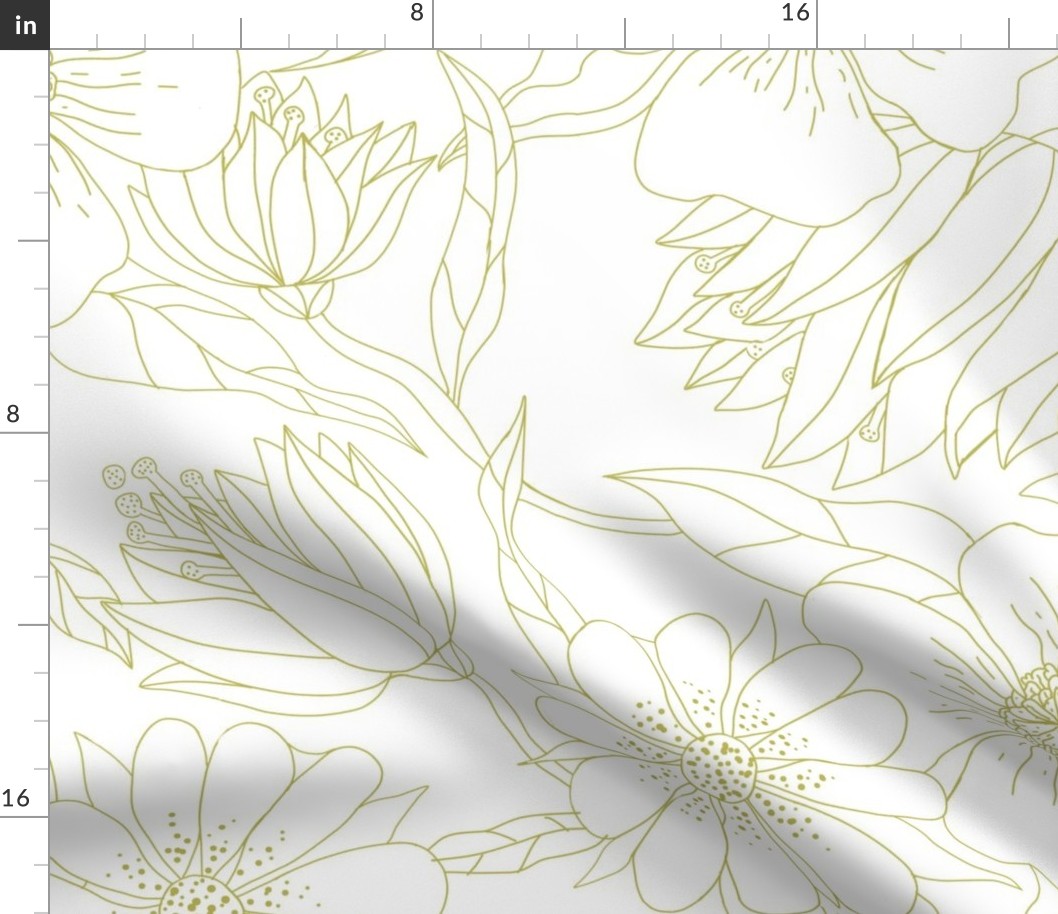 textile-Quiet Gardens line drawing-2022