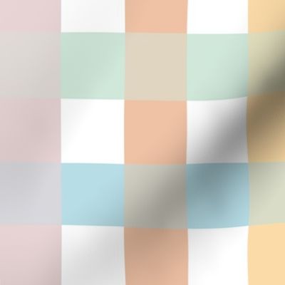 Pastel Rainbow Gingham Large Scale