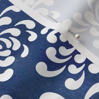 White Chrysanthemums on Navy Blue Background Medium- Japanese Origami Paper- Cat Noodle Coordinate- Ditsy Floral