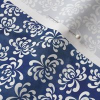 White Chrysanthemums on Navy Blue Background Mini- Japanese Origami Paper- Cat Noodle Coordinate- Ditsy Floral