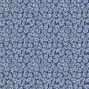 White Chrysanthemums on Navy Blue Background Mini- Japanese Origami Paper- Cat Noodle Coordinate- Ditsy Floral