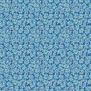 White Chrysanthemums on Royal Blue Background Mini- Japanese Origami Paper- Cat Noodle Coordinate- Ditsy Floral
