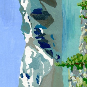 Wedgemount Lake (portrait) - gouache painting