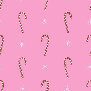 Candy Cane Sparkle on Bright Pink