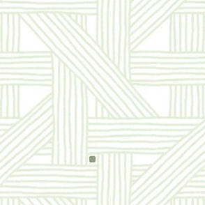 Hand Drawn Geometric Rattan Lines Sage Green by Angel Gerardo - Large Scale